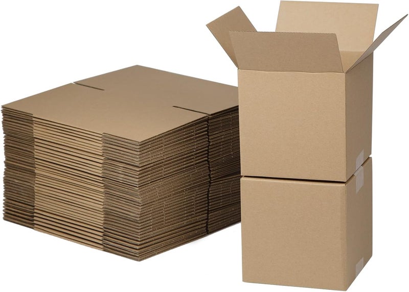 HESESOH 6x6x6 Inches Shipping Boxes Set of 40, Brown Corrugated Cardboard Box Literature Mailer for Packing Small Business - Image 1